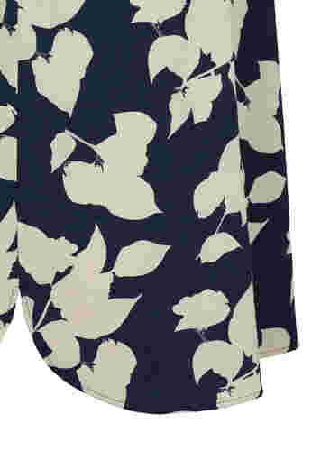 FLASH - Printet tunika med korte ærmer, Blue White Flower, Packshot image number 3