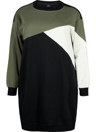 Lang sweatshirt med colorblock, Kalamata Color B. 