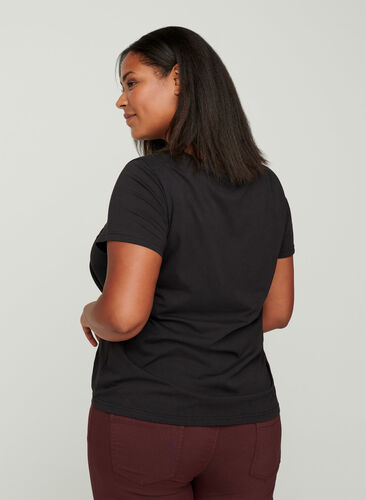 T-shirt i økologisk bomuld, Black, Model image number 1