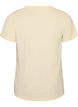 T-shirt i bomuld med frontprint og V-hals, Beige, Packshot image number 1