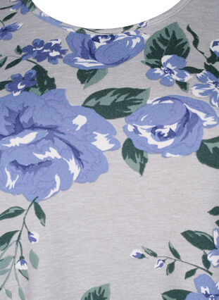 Blomstret bluse med lange ærmer, Light Mel. AOP, Packshot image number 2