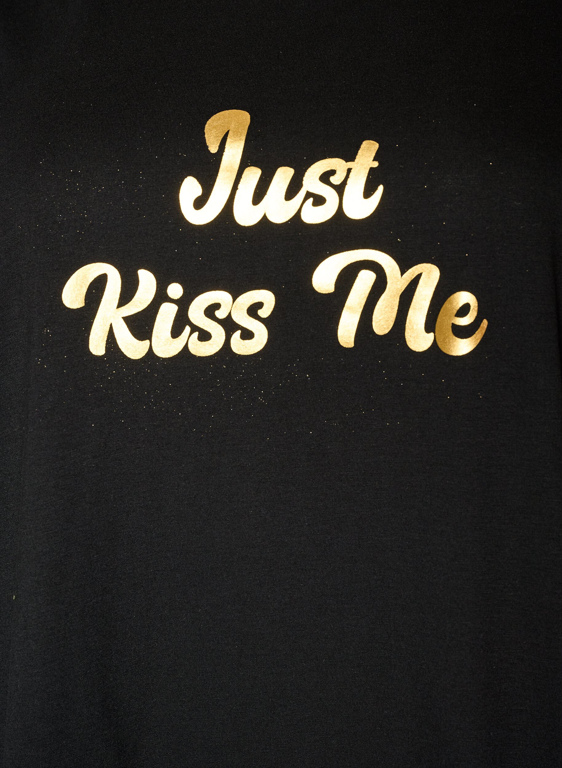ZizziT-shirt med motiv, Sort, Packshot image number 2