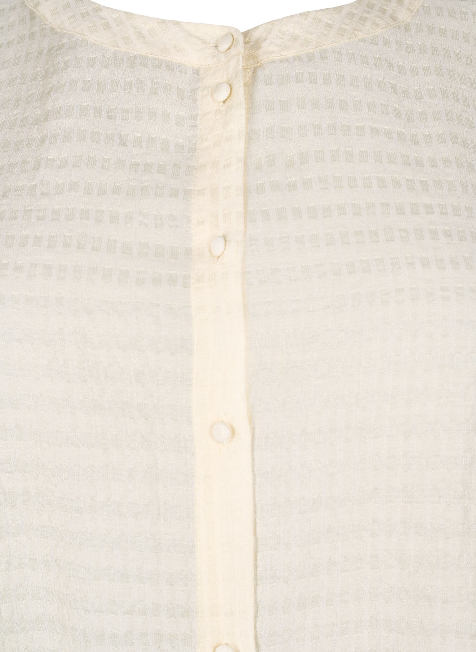 Zizzi Lyocell skjortebluse med tekstur, Antique White, Packshot image number 2