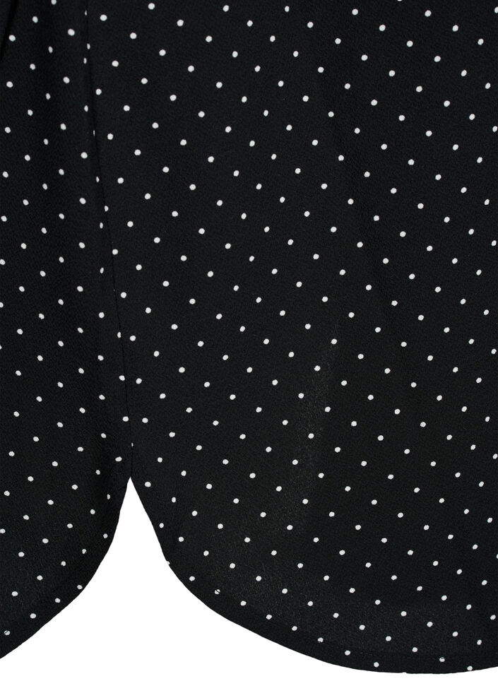 Printet kjole med snøre i taljen, Black Dot, Packshot image number 3