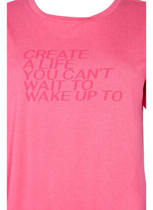 Bomulds t-shirt med tryk og korte ærmer, Hot Pink Create, Packshot image number 2