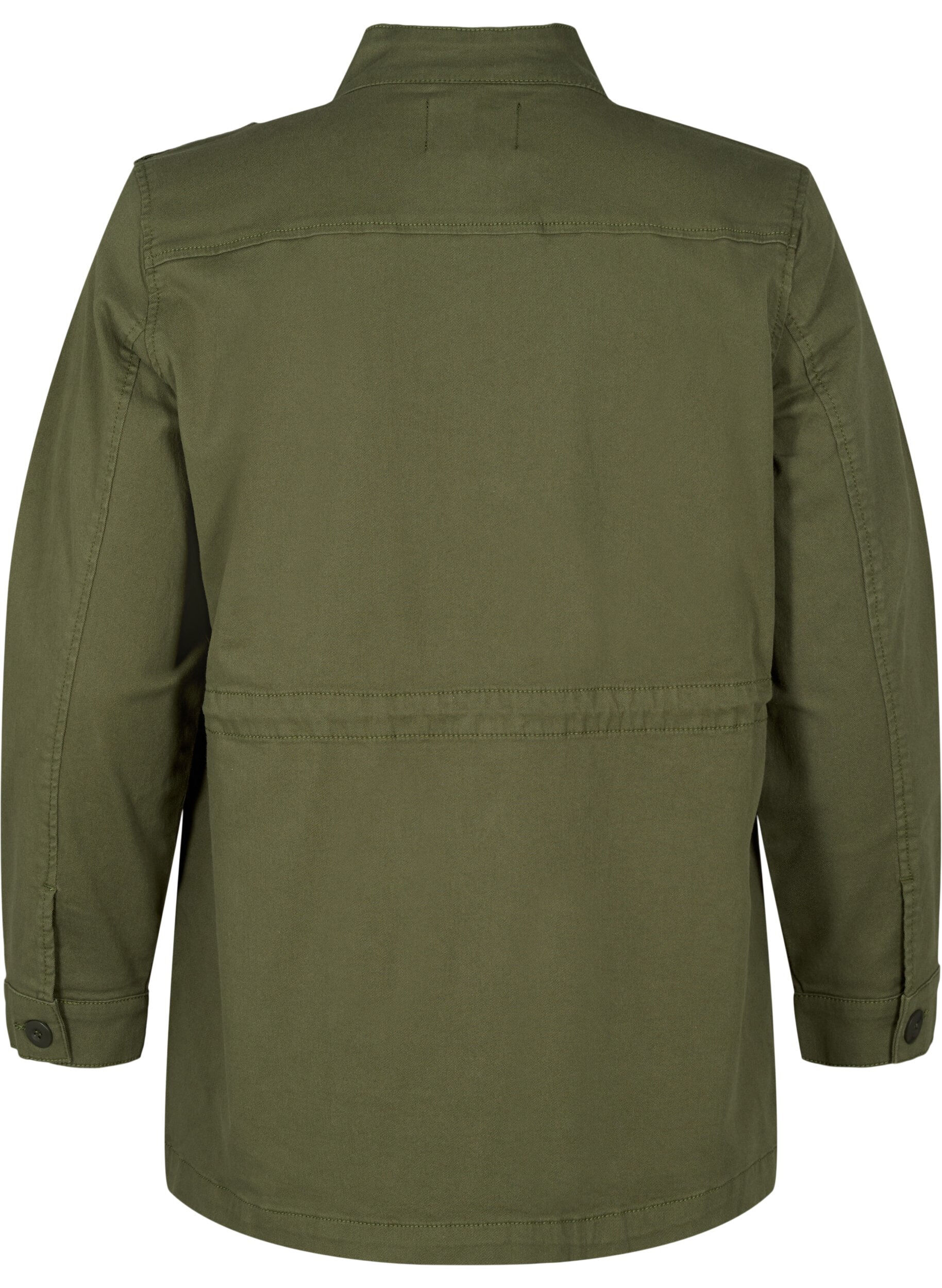 Zizzi Canvasjakke med lommer, Thyme, Packshot image number 1