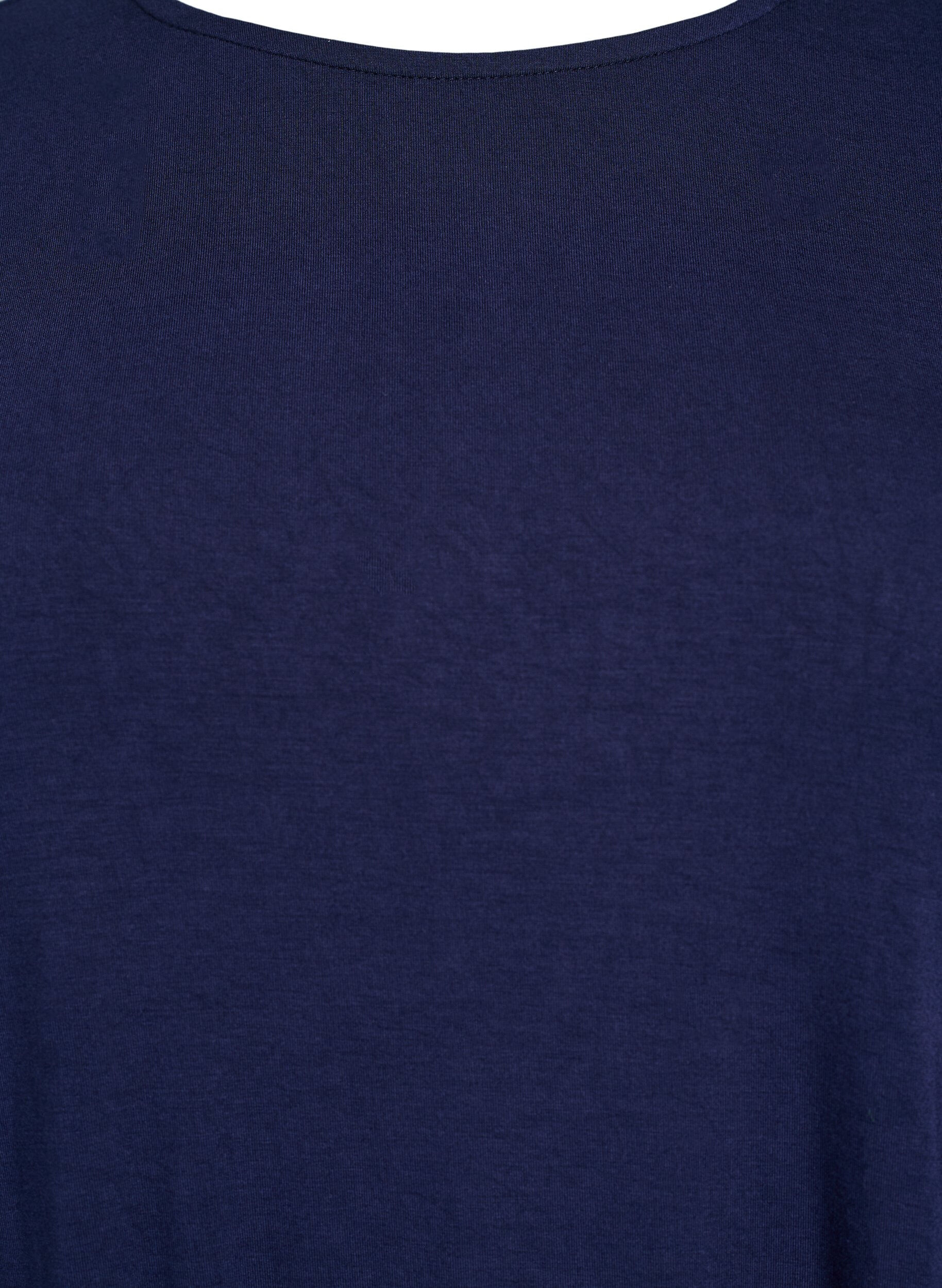ZizziEnsfarvet bluse med lange &aelig;rmer, Bl&aring;, Packshot image number 2
