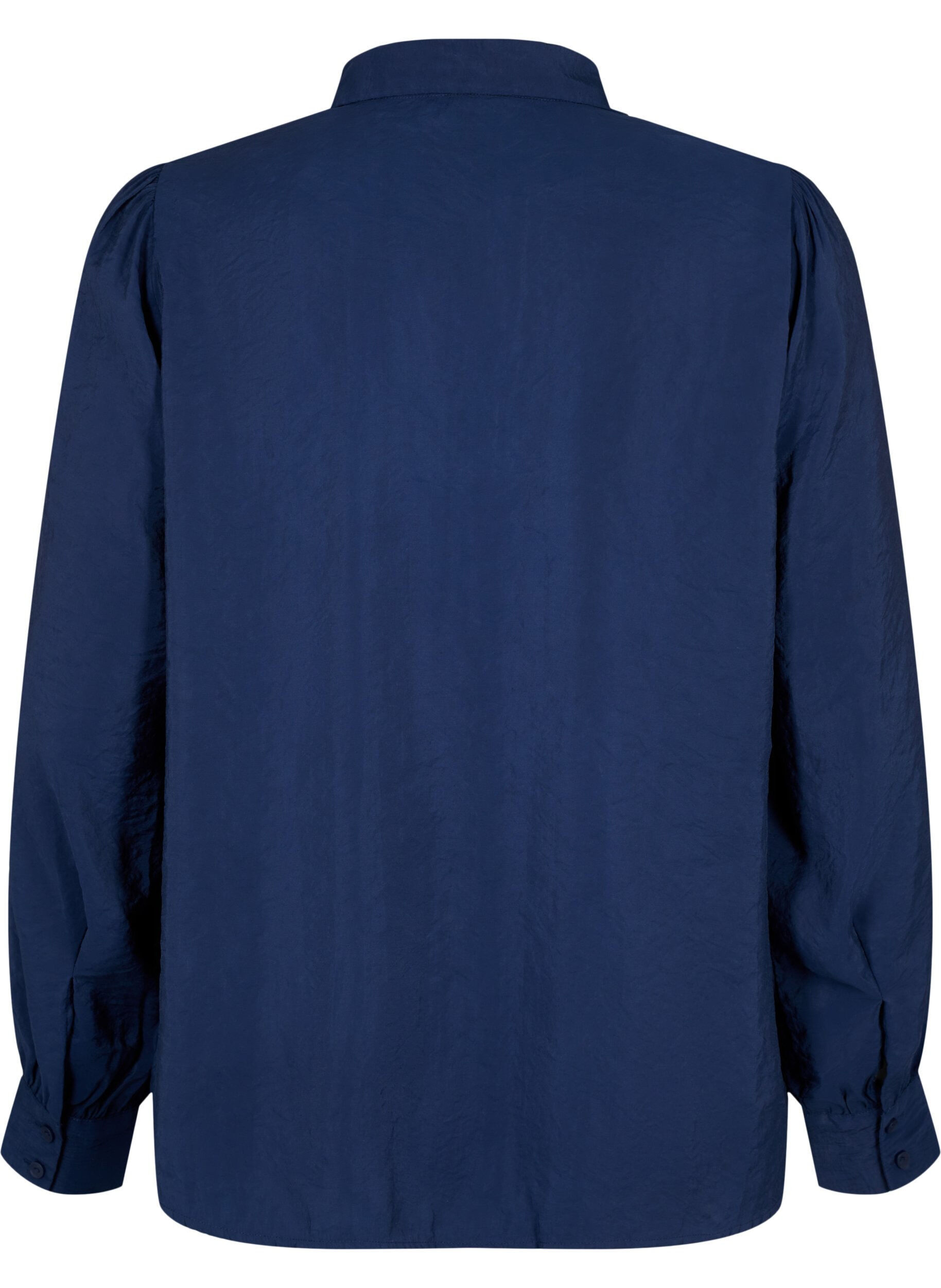 Zizzi Lang&aelig;rmet skjorte i TENCEL&trade; Modal , Navy Blazer, Packshot image number 1