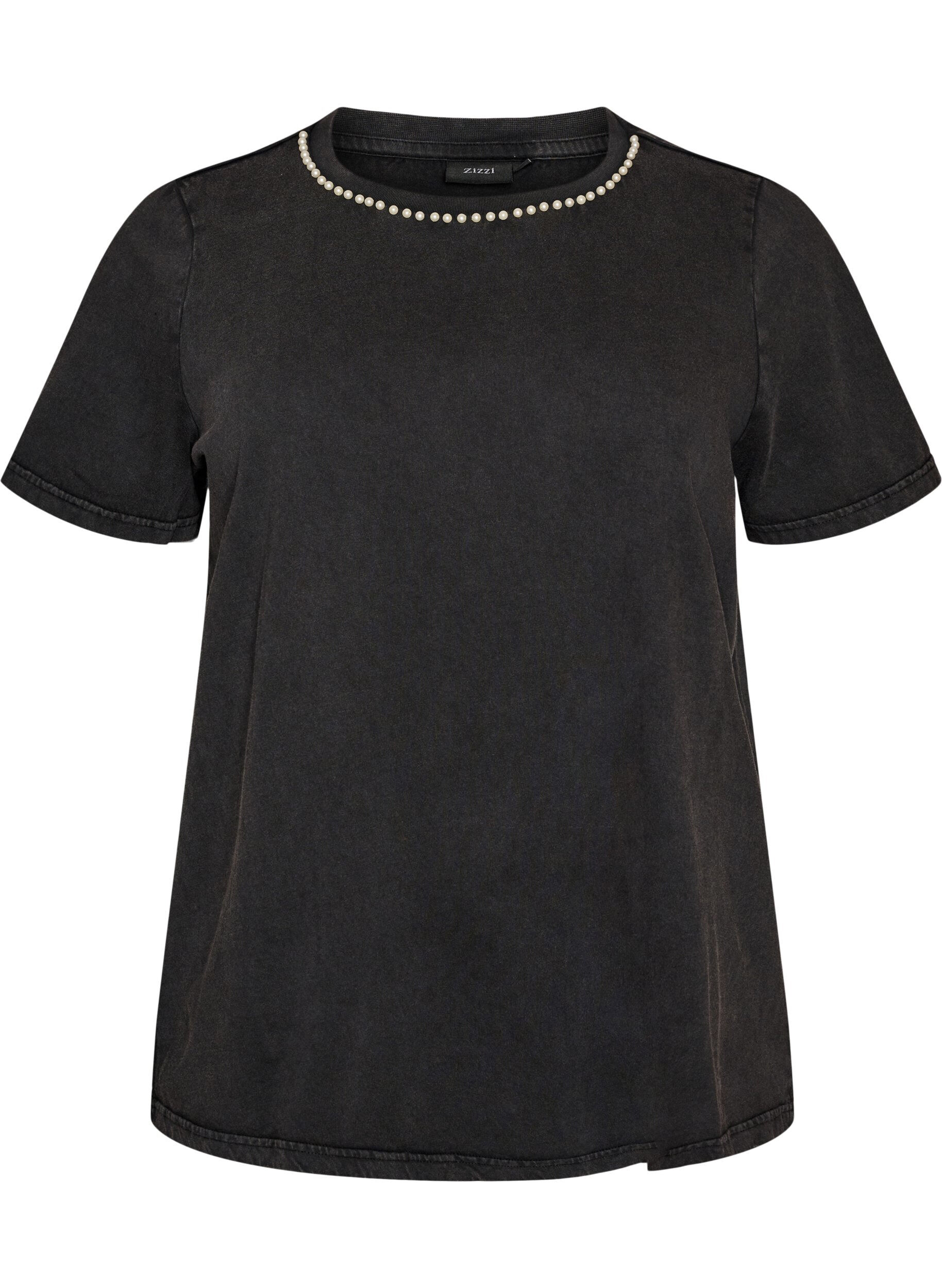 ZizziT-shirt i &oslash;kologisk bomuld med grafisk udtryk, Gr&aring;, Packshot image number 0