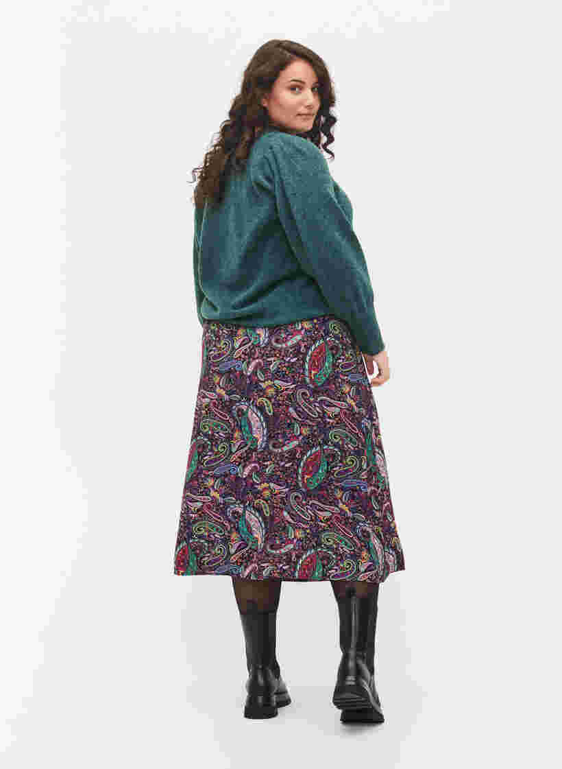 Viskose midi-nederdel i paisleyprint, Multi Paisley, Model image number 1