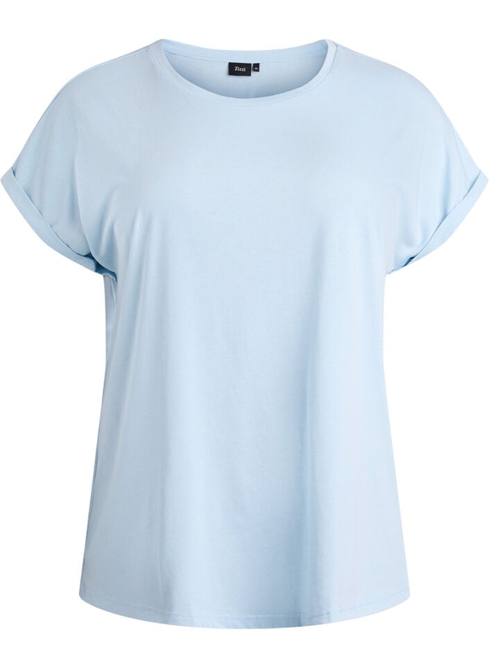 Kort&aelig;rmet t-shirt i bomuldsblanding, Bl&aring;, Packshot image number 0