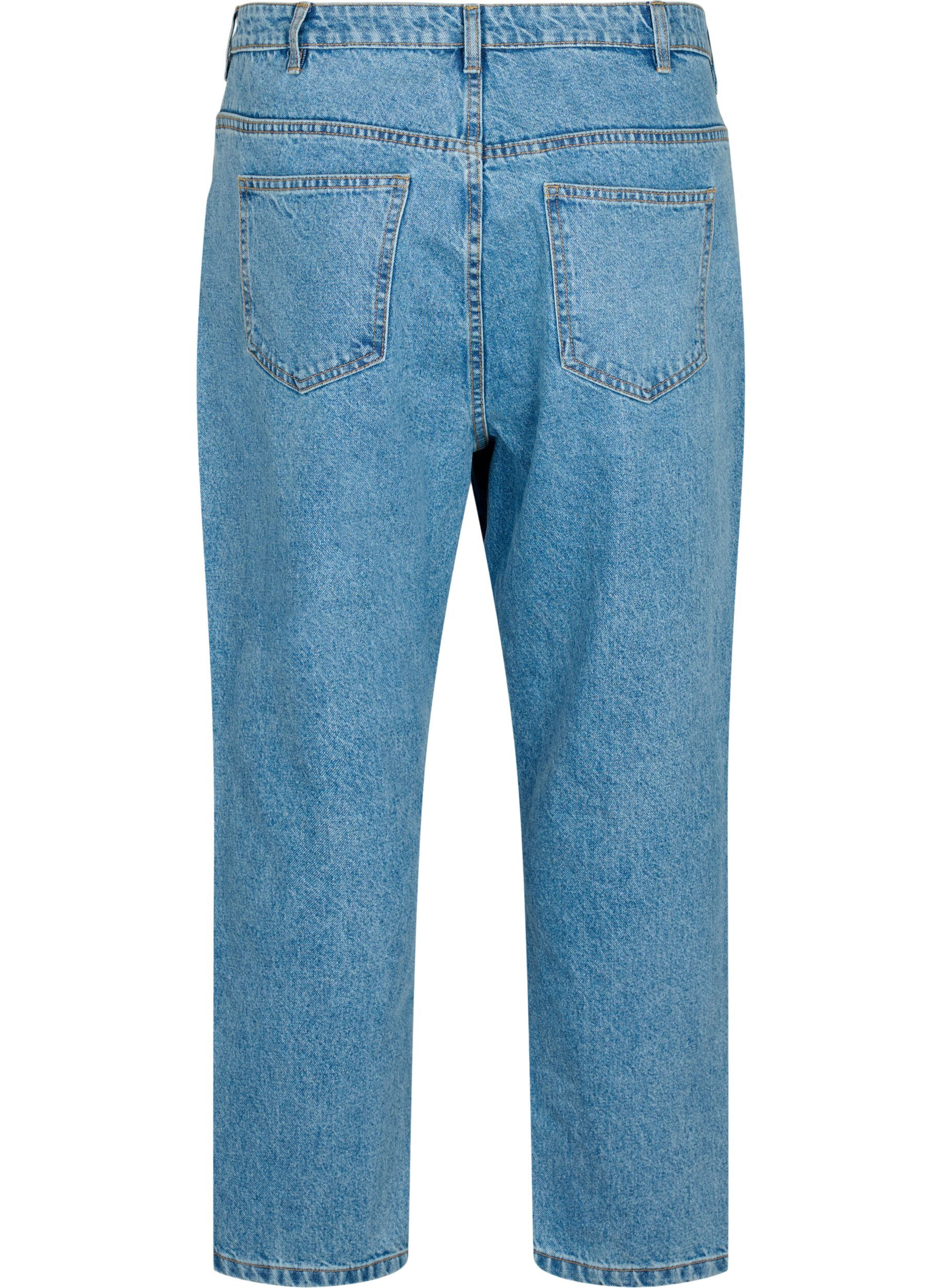 Zizzi Cropped Mille jeans med h&oslash;j talje, Light blue denim, Packshot image number 1