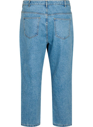 Cropped Mille jeans med høj talje, Light blue denim, Packshot image number 1