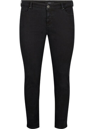 Emily jeans med normal talje og slim fit, Black, Packshot image number 0