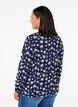 Bluse med lange ærmer og blomsterprint, Blå, Model image number 2
