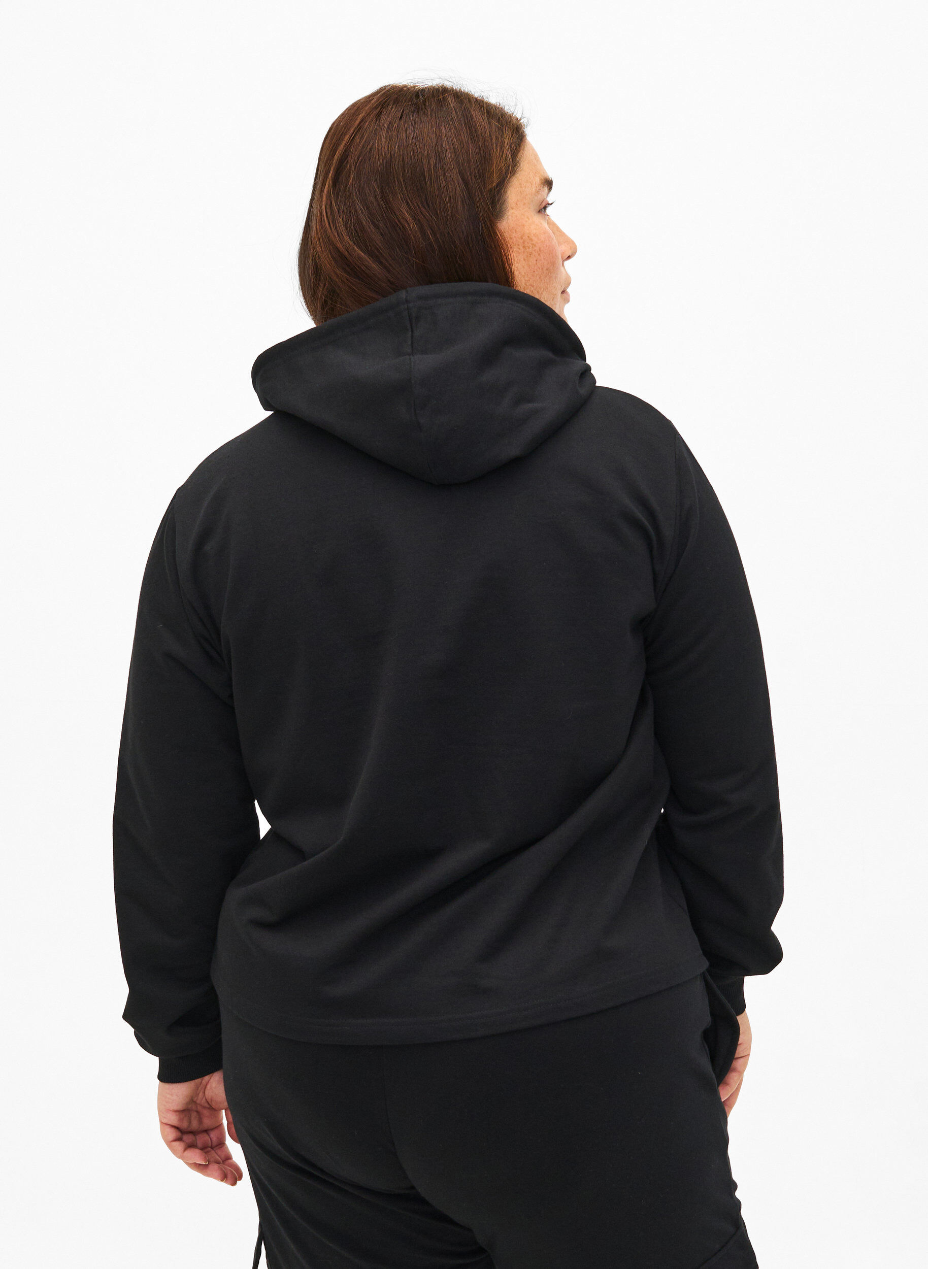 Zizzi Sweat h&aelig;ttetr&oslash;je, Black, Model image number 1