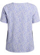 Kort&aelig;rmet bluse med tekstur, Bl&aring;, Packshot image number 1