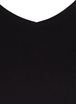 Ensfarvet basis t-shirt i bomuld, Black, Packshot image number 2