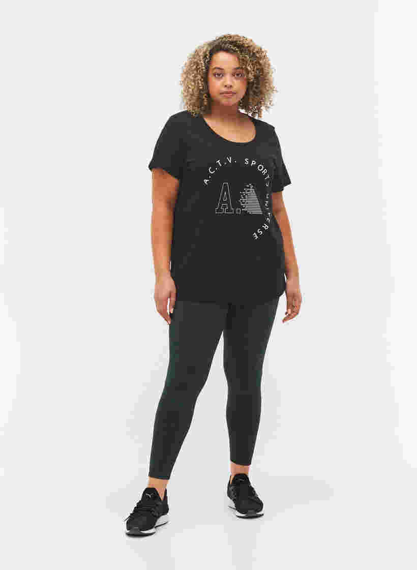 Trænings t-shirt med print, Black A.C.T.V, Model image number 2