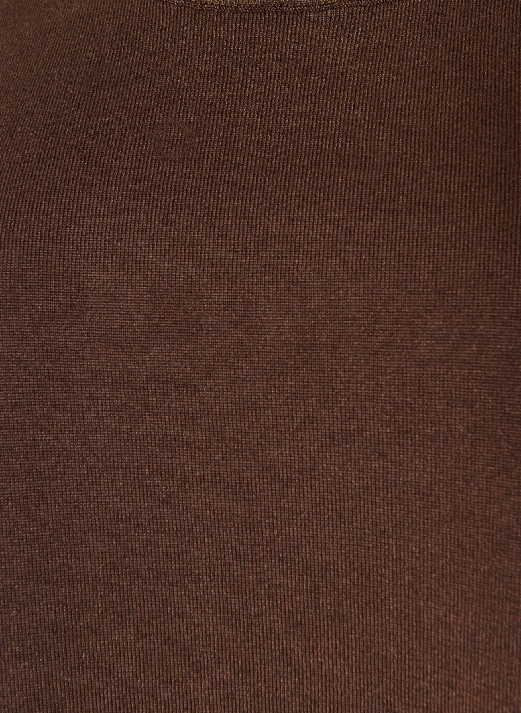 ZizziFinstrikket bluse med korte &aelig;rmer, Brun, Packshot image number 2