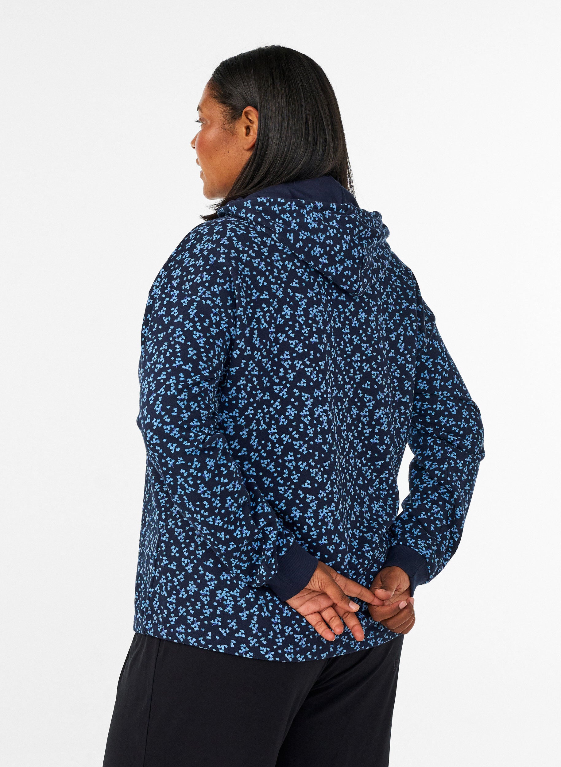 ZizziH&aelig;ttetr&oslash;je med all-over print, Bl&aring;, Model image number 2
