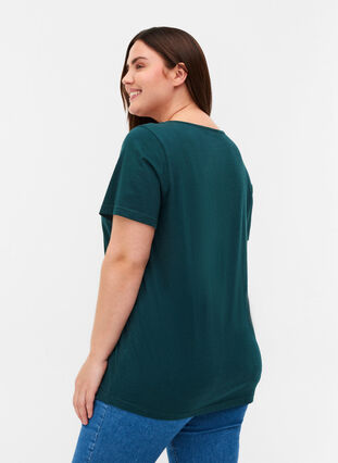 Kortærmet t-shirt med v-hals og mesh, Ponderosa Pine, Model image number 1
