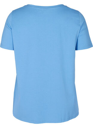 Kortærmet bomulds t-shirt med tryk, Ultramarine OPTIMISM, Packshot image number 1