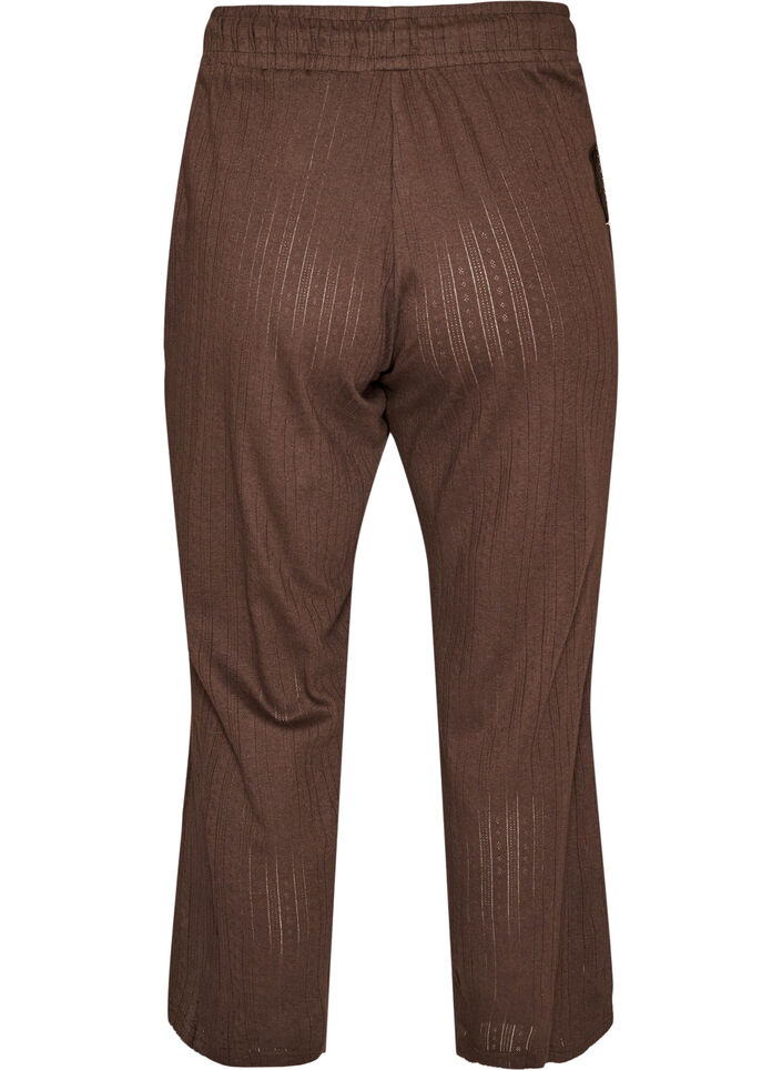 Natbukser i &oslash;kologisk bomuld med hulm&oslash;nster, Brun, Packshot image number 1