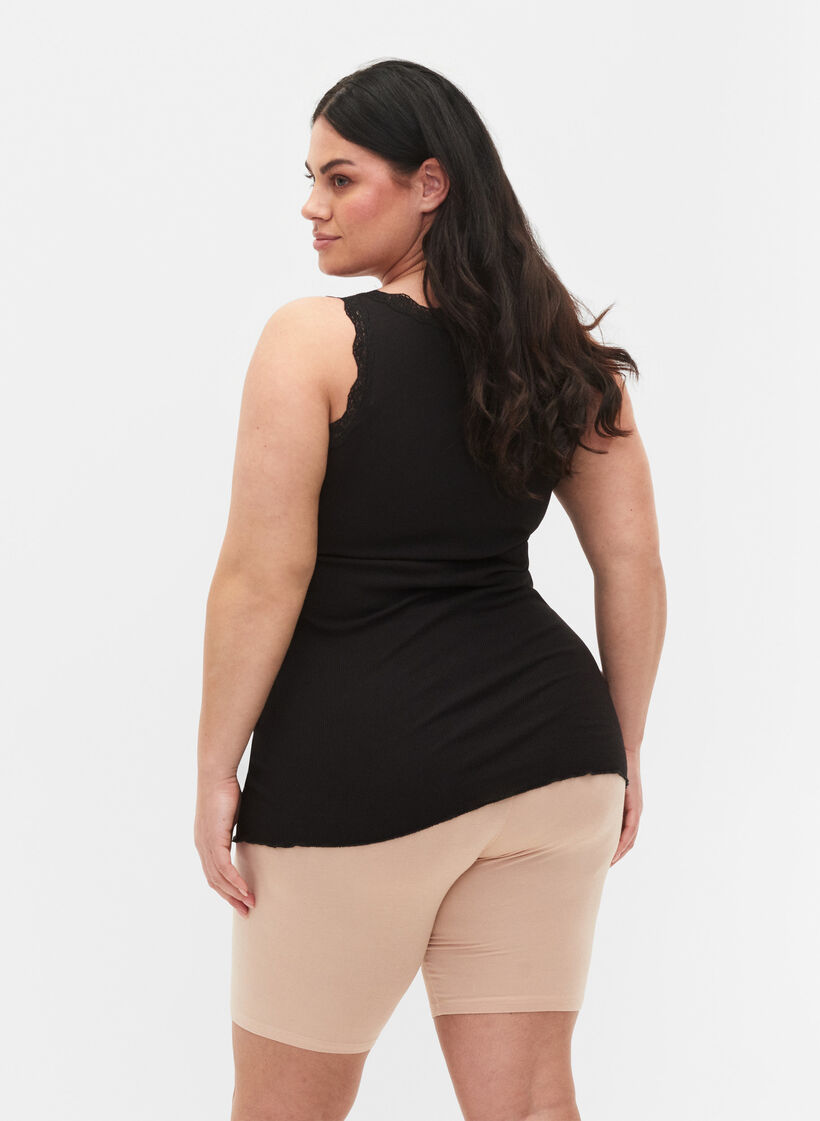 2-pak cykelshorts i viskose, Beige, Model image number 2