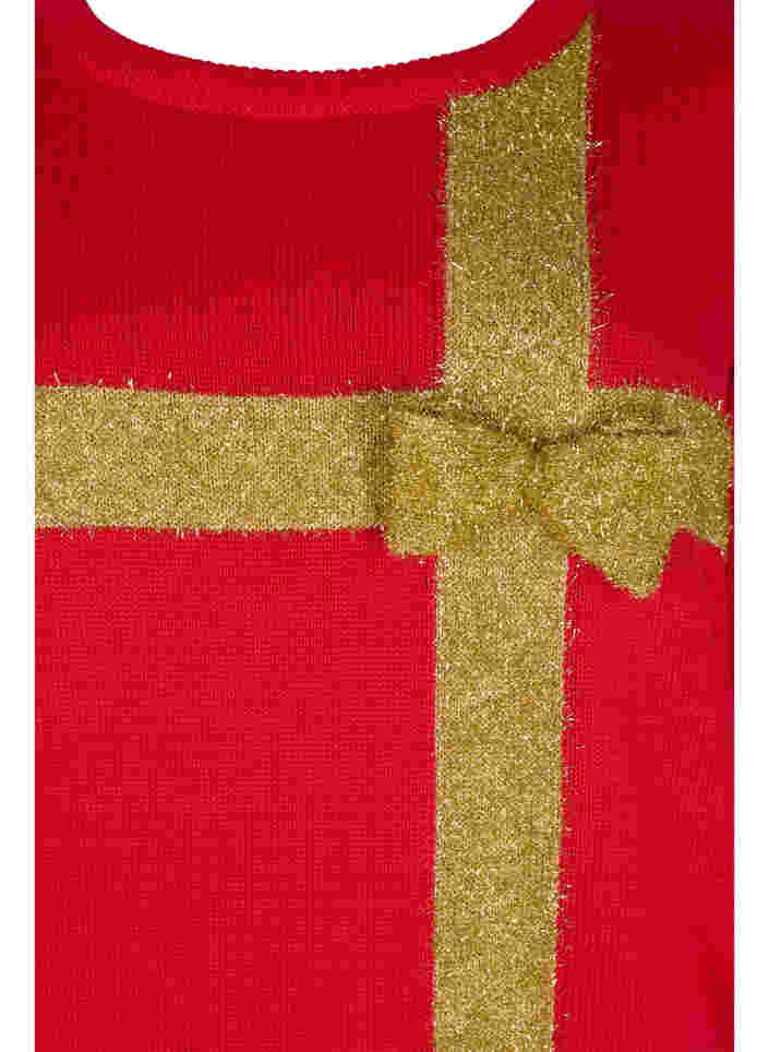 Julestrik med lurex, Red W/gold lurex, Packshot image number 2