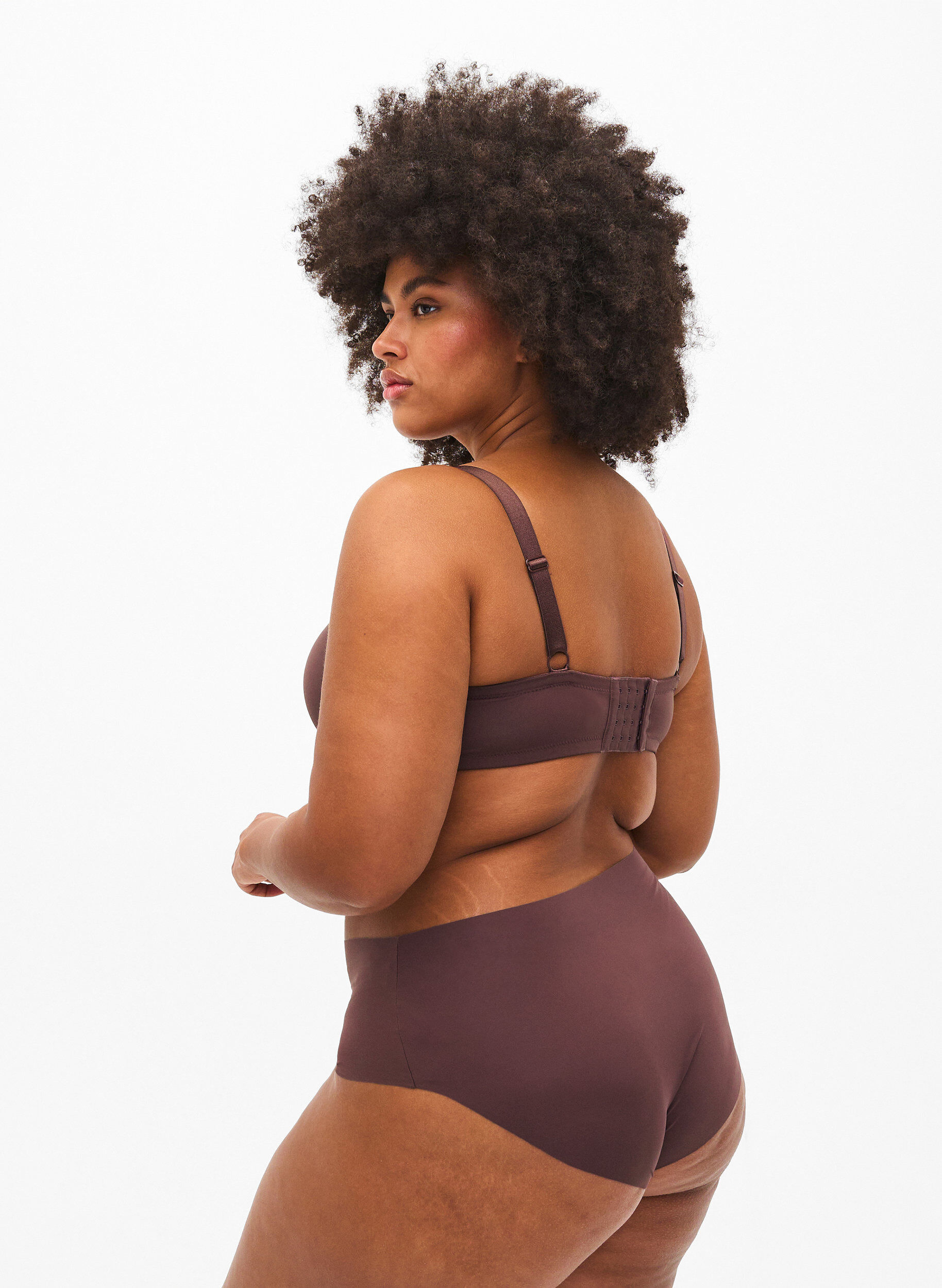 Zizzi Formst&oslash;bt bh med krydsdetalje, Brun, Model image number 2