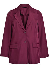 Blazer med lommer og slids, M&oslash;rk Bordeaux