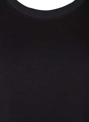 Løstsiddende sweatkjole med korte ærmer, Black, Packshot image number 2