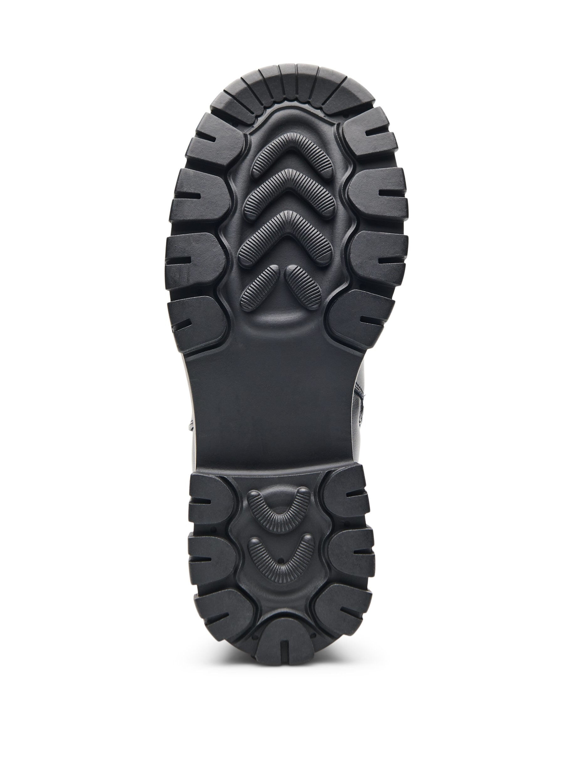 Zizzi Wide fit &ndash; Chunky chelsea-st&oslash;vle i l&aelig;der med lynl&aring;s, Sort, Packshot image number 5