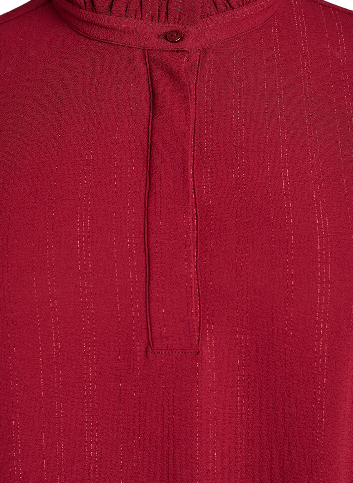 Kort kjole med fl&aelig;ser og glimmer, M&oslash;rk Bordeaux, Packshot image number 2