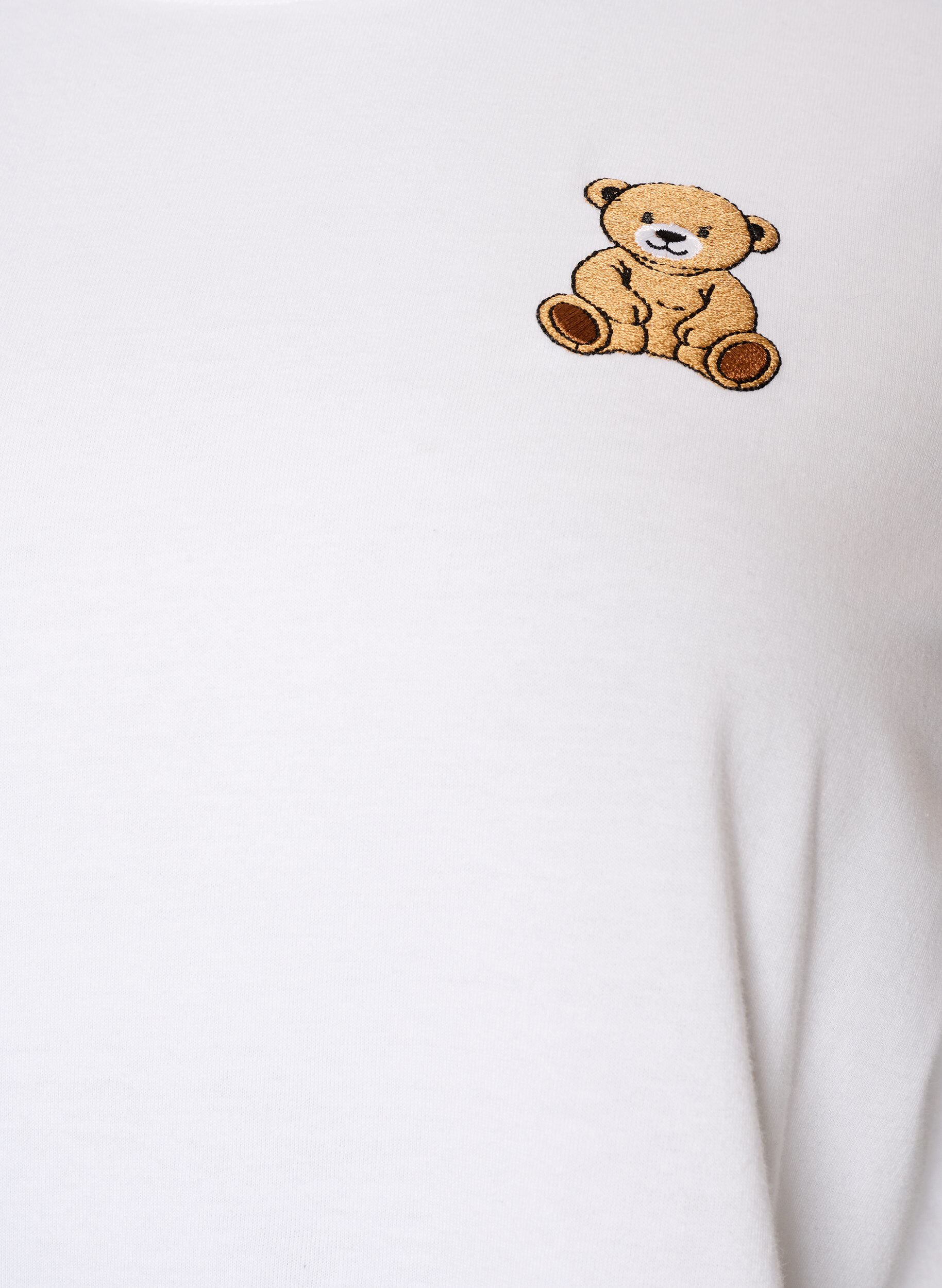 ZizziT-shirt i &oslash;kologisk bomuld med bamsemotiv, Hvid, Packshot image number 2