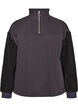 Sweatshirt med teddy&aelig;rmer og h&oslash;j hals, Gr&aring;, Packshot image number 0
