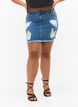 Tætsiddende denim nederdel med slid, Blue denim, Model image number 2