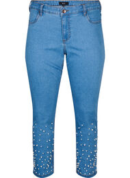 Slim fit Emily jeans med perler , Light Blue, Packshot