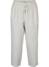 Cropped bukser med striber, White Stripe
