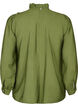 Viskosebluse med flæser, Loden Green, Packshot image number 1