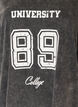 Oversize T-shirt i &oslash;kologisk bomuld med college print, Sort, Packshot image number 2