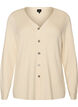 Finstrikket cardigan med dekorative knapper, Vanilla, Packshot image number 0