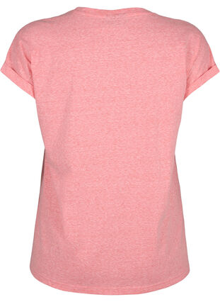 Meleret t-shirt med korte ærmer, Living Coral Mel., Packshot image number 1