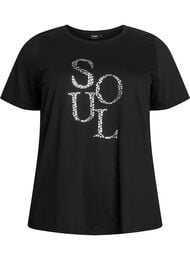 T-shirt med motiv, Sort