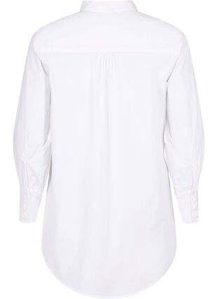 Lang skjorte i bomuld, Bright White, Packshot image number 1