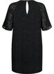Kjole med struktur og korte ærmer, Black, Packshot image number 1