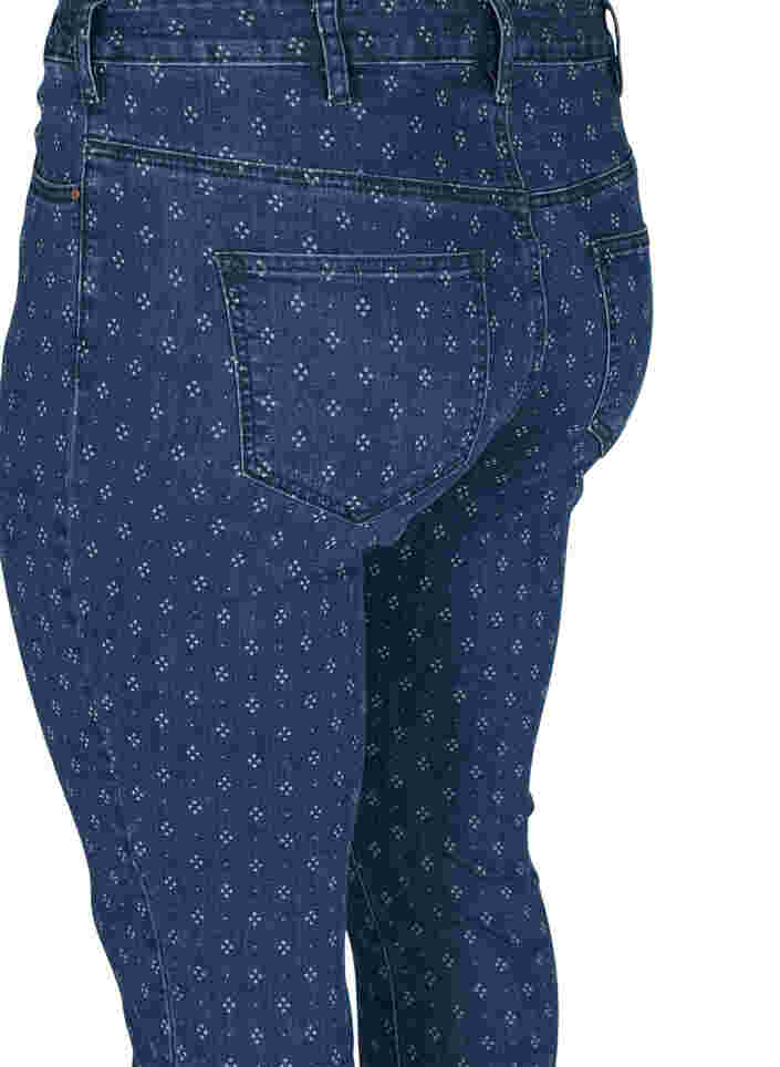 Super slim Amy jeans med printdetaljer, Dark blue, Packshot image number 3