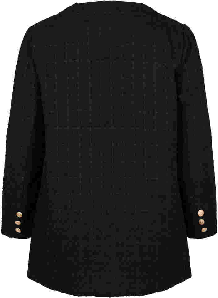 Boucle jakke med lommer, Black, Packshot image number 1