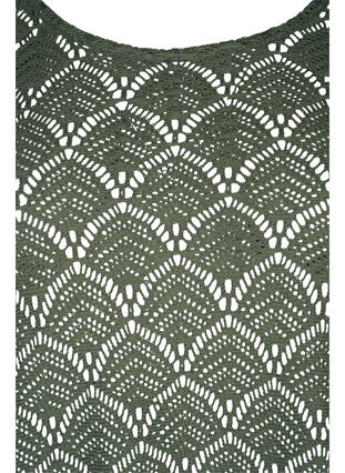 Crochet bluse med 3/4 ærmer, Thyme, Packshot image number 2